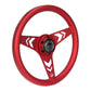 NRG Aluminum Steering Wheel 330mm - Arow Cutout - Ergonomic Grip - Anadized Red