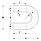 HPS 5/8" ID High Temp 4-ply Reinforced Silicone 180 Degree U Bend Elbow Coupler Hose Black (16mm ID)