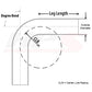 HPS 2.75" OD 80 Degree Bend 6061 Aluminum Elbow, 16 Gauge w/ 4-5/16" CLR