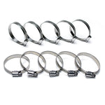 HPS Stainless Steel Embossed Hose Clamps Size 10 10pcs Pack 3/4 inch - 1-1/8 inch 19mm-28mm