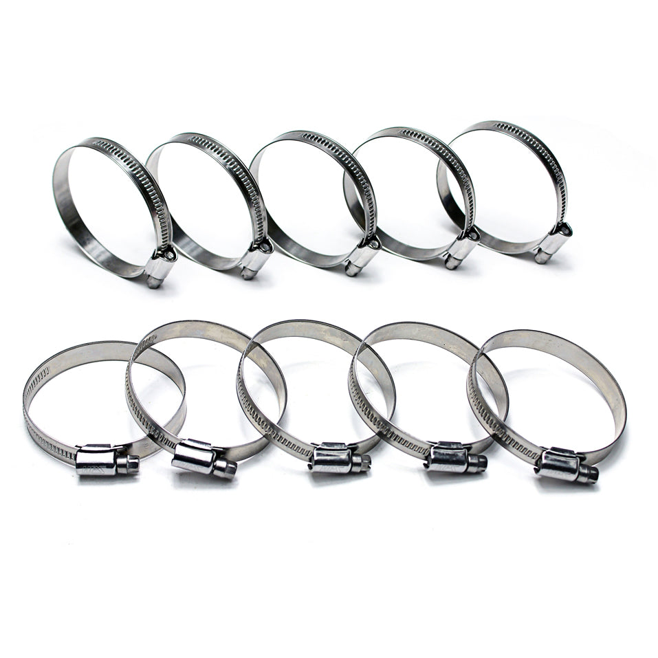 HPS Stainless Steel Embossed Hose Clamps Size 10 10pcs Pack 3/4 inch - 1-1/8 inch 19mm-28mm