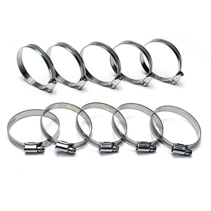 HPS Stainless Steel Embossed Hose Clamps Size 10 10pcs Pack 3/4 inch - 1-1/8 inch 19mm-28mm
