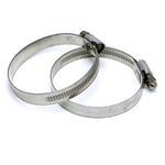 HPS Stainless Steel Embossed Hose Clamps Size 80 2pcs Pack 4-5/8 inch - 5-1/2 inch 117mm-140mm