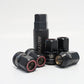 Muteki HR38 Open End Lug Nuts 12x1.5 Black Chrome / Red Ring