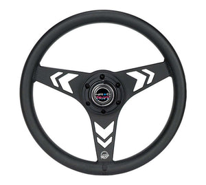 NRG Aluminum Steering Wheel 330mm - Arow Cutout - Ergonomic Grip - Anadized Black