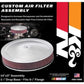 K&N 14in Red Custom Air Cleaner Assembly - 5.125in ID x 14in OD x 2.75in H x 1.25in Drop Base