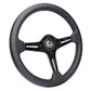 NRG Light Weight Gaming Steering Wheel - 350mm 3 Chrome Silver Spokes Perforated Leather