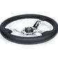 NRG Light Weight Gaming Steering Wheel - Splitz Chrome Silver Spokes Perforated Leather