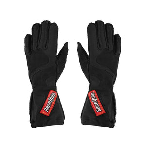 RaceQuip 356 Series 2 Layer Nomex Outseam Race Gloves SFI 3.3 / 5 All Black & Black 2X-Large