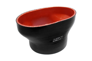 HPS Oval to Round Silicone Reducer Coupler Hose for Ford 55mm Throttle Body (M-9926-MGT) to 4" Tubing, Black
