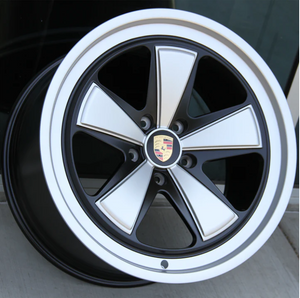 Porsche Forged FU Style Wheels 20x8.5 / 20x11 5X130 w/ Black / Satin Finish (Set of Four)