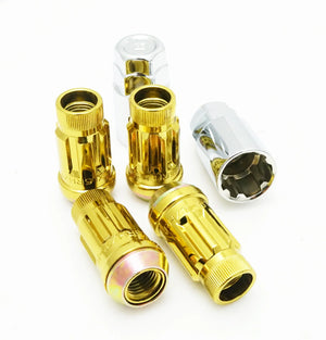 Muteki SR48 Open End Locking Lug Nut Set of 4 - Gold Chrome 12x1.25 48mm