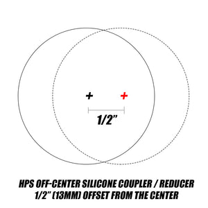 HPS 2.25" ID, 3" Long, High Temp 4-ply Reinforced Silicone Offset Coupler Hose Black (57mm ID, 76mm Length)