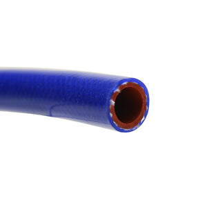 HPS 3/8" ID blue high temp reinforced silicone heater hose tubing, 25 feet roll, Max Temperature Rating: 350F, Bend Radius: 1-1/2"