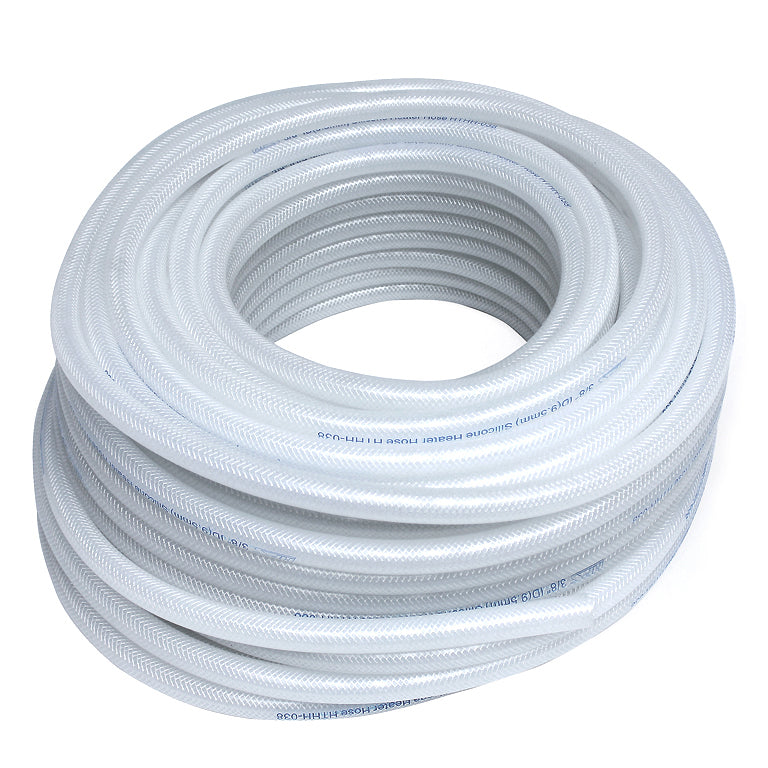 HPS 1 inch ID Clear high temp reinforced silicone heater hose tubing 25 feet roll Max Temperature Rating: 350F Bend Radius: 4 inch