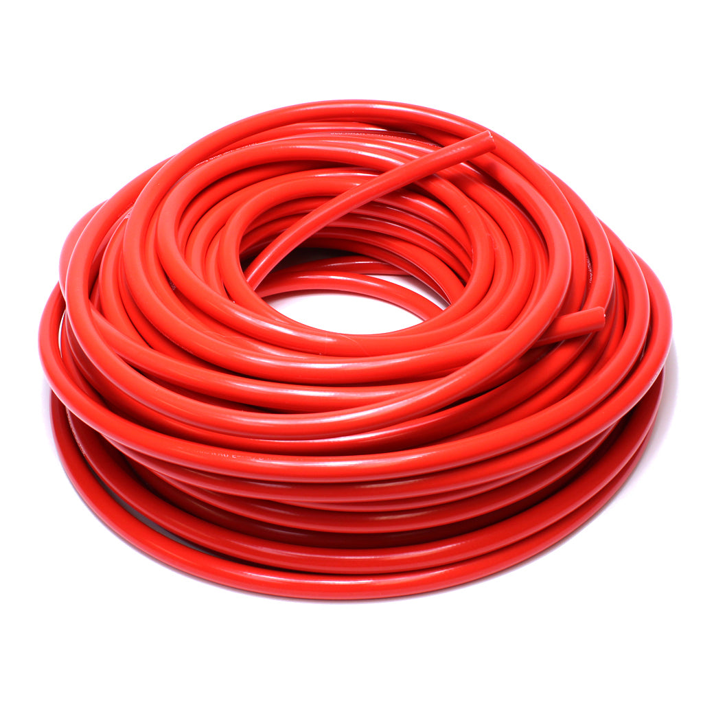 HPS 5/32 inch ID Red high temp reinforced silicone heater hose tubing 100 feet roll Max Temperature Rating: 350F Bend Radius: 3/4 inch