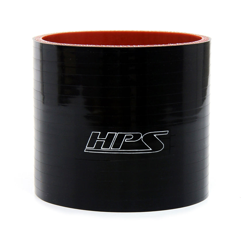HPS 1-3/16 inch ID 3 inch Long High Temp 4-ply Reinforced Silicone Straight Coupler Hose Black 30mm ID 76mm Length