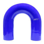 HPS 2.75 inch ID High Temp 4-ply Reinforced Silicone 180 Degree U Bend Elbow Coupler Hose Blue 70mm ID