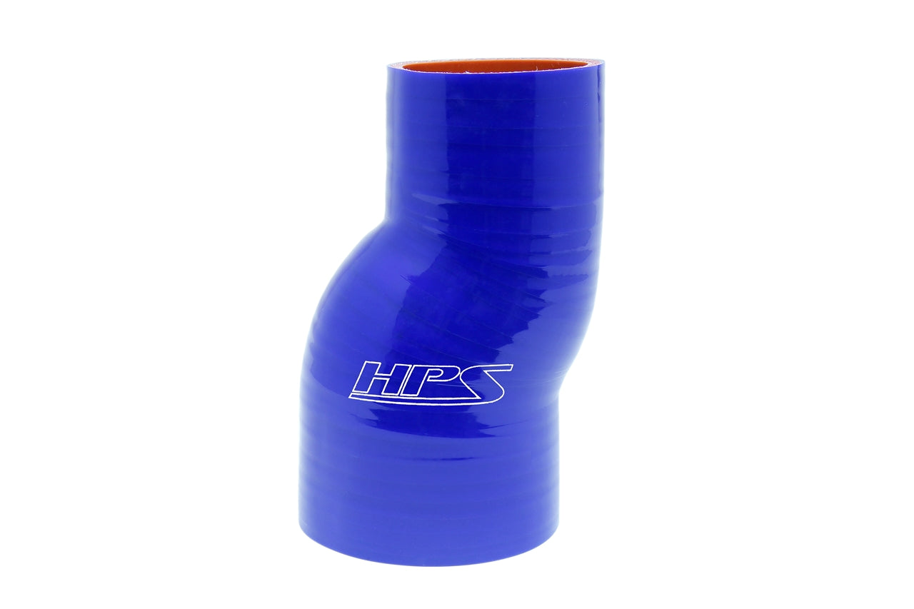 HPS 2 inch - 3 inch 51mm - 76mm Silicone Offset Reducer Coupler Hose 6 inch Long High Temp 4-ply Reinforced Blue