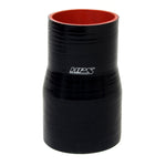 HPS 2.5 inch - 3 inch ID 4 inch Long High Temp 4-ply Reinforced Silicone Reducer Coupler Hose Black 63mm - 76mm ID 102mm Length