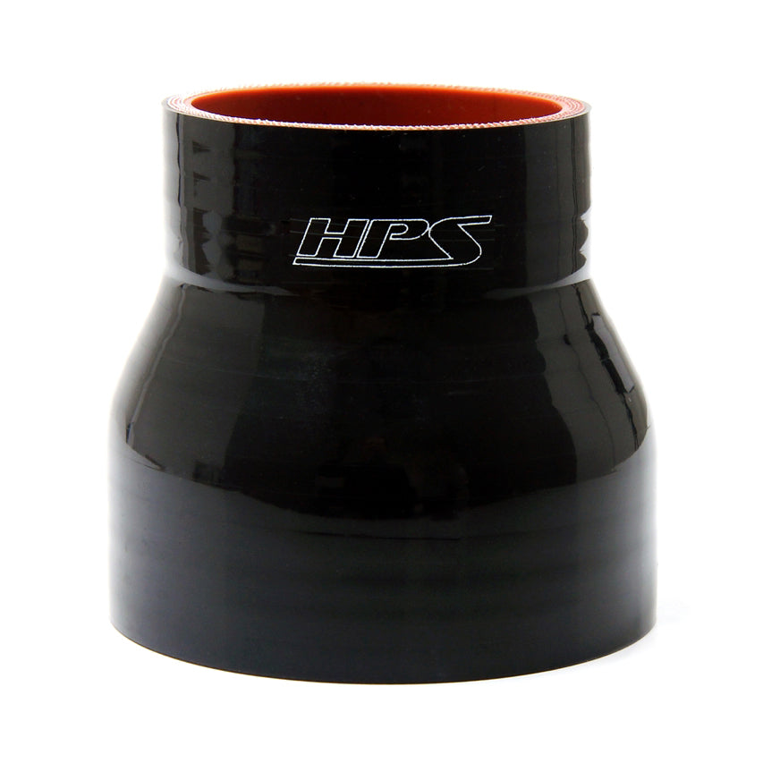 HPS 4 inch - 5 inch ID 3 inch Long High Temp 4-ply Reinforced Silicone Reducer Coupler Hose Black 102mm - 127mm ID 76mm Length