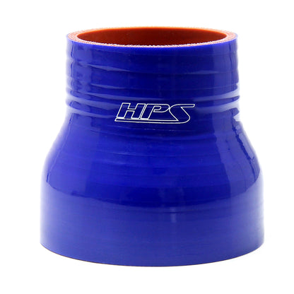 HPS 4 inch - 5 inch ID 3 inch Long High Temp 4-ply Reinforced Silicone Reducer Coupler Hose Blue 102mm - 127mm ID 76mm Length