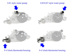HPS Silicone Radiator Hose Kit, Nissan 1989-1998 240SX with LS Swap (LS3/LS7 water pump, 8 o'clock thermostat, SR20DET radiator), Blue, 57-1992-BLUE