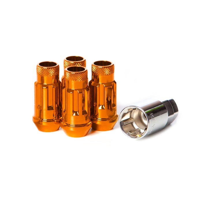 Muteki SR48 Open End Locking Lug Nut Set of 4 - Orange 12x1.25 48mm