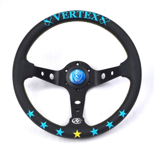 Vertex 7 Star 330mm Steering Wheel (Blue/Mint)