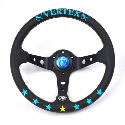 Vertex 7 Star 330mm Steering Wheel (Blue/Mint)