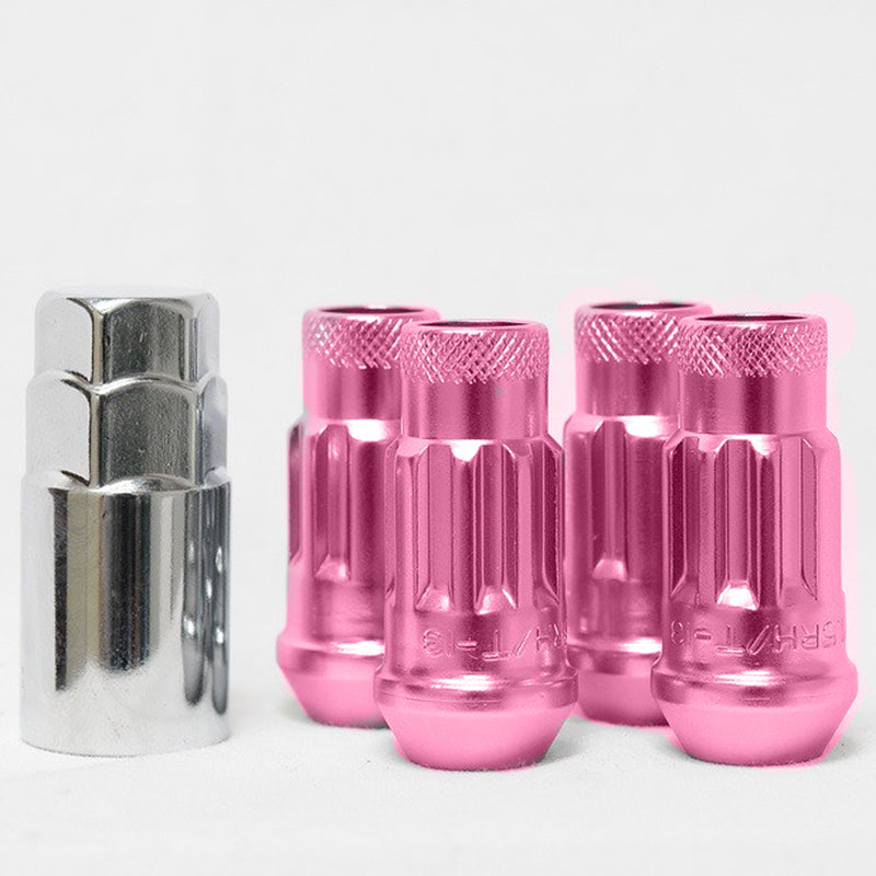 Muteki SR48 Open End Locking Lug Nut Set of 4 - Pink 12x1.25 48mm