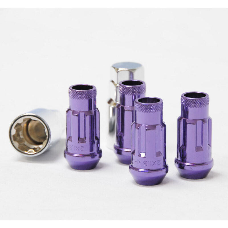 Muteki SR48 Open End Locking Lug Nut Set of 4 - Purple 12x1.25 48mm