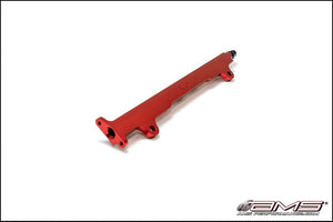 AMS Performance Red CNC Machined Aluminum Fuel Rail w/Pulsation Dampener 2008-2015 Mitsubishi EVO X