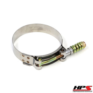 HPS Stainless Steel Spring Loaded T-Bolt Clamp Size 140 for 5" ID hose - Effective Size: 5.24"-5.55"
