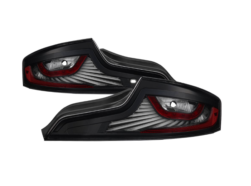 xTune 06-07 Infiniti G35 Coupe LED Light Tube Style Tail Lights - Black (ALT-JH-IG3506-LEDLB-BK)