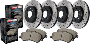 Stoptech Street Axle Package w/ Drilled & Slotted Rotors and Street Pads 2006-2009 350Z / 2005-2008 G35 / 2009-2013 G37 / 2009 370Z