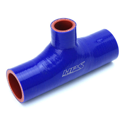 HPS 2.75 inch ID 1 inch ID branch Blue Silicone Coupler Blow Off Valve T Hose Tee Adapter