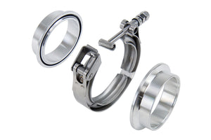 HPS Stainless Steel 2-1/2 inch V Band Clamp Kit Aluminum Flanges NBR O-Ring Quick Release