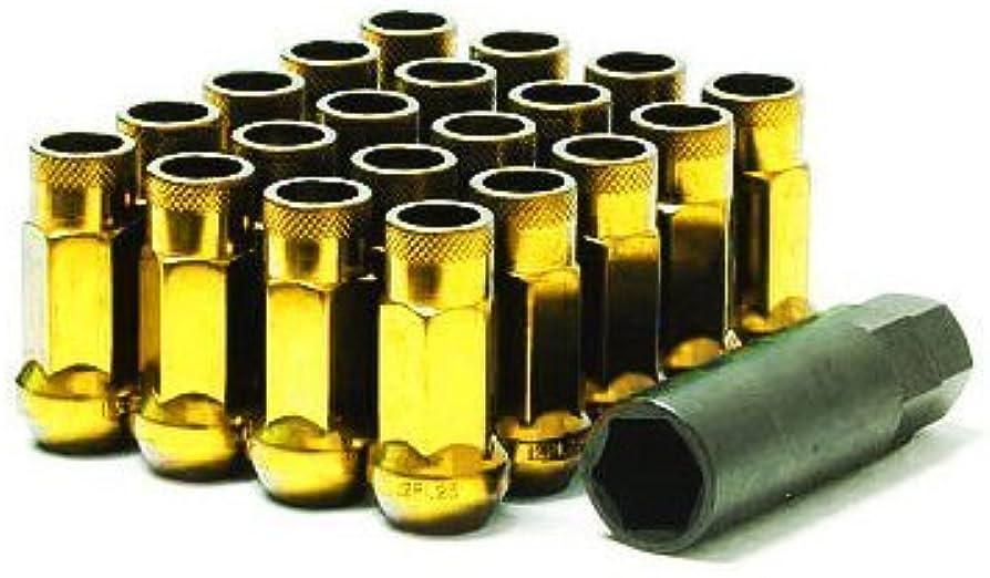 Muteki SR48 Open End Lug Nuts - Gold Chrome 12x1.25 48mm